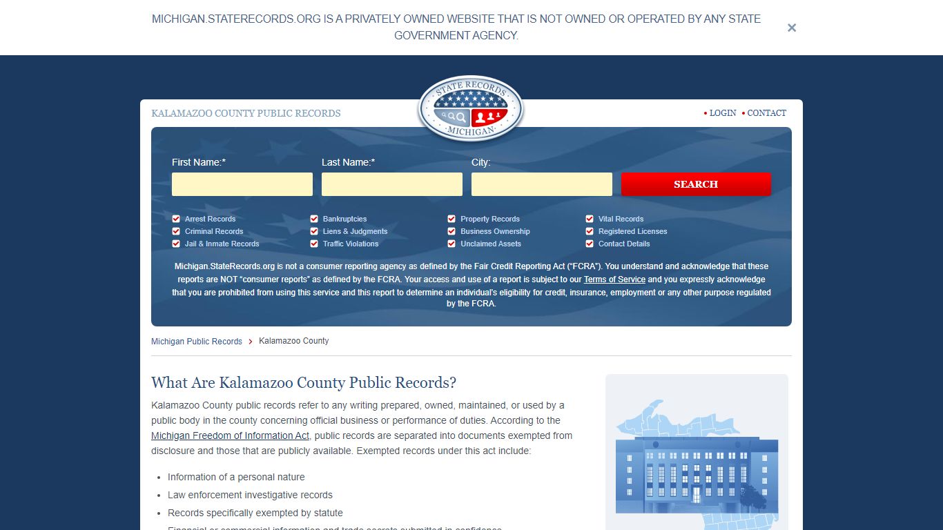 Kalamazoo County Arrest, Court, and Public Records - Michigan State Records